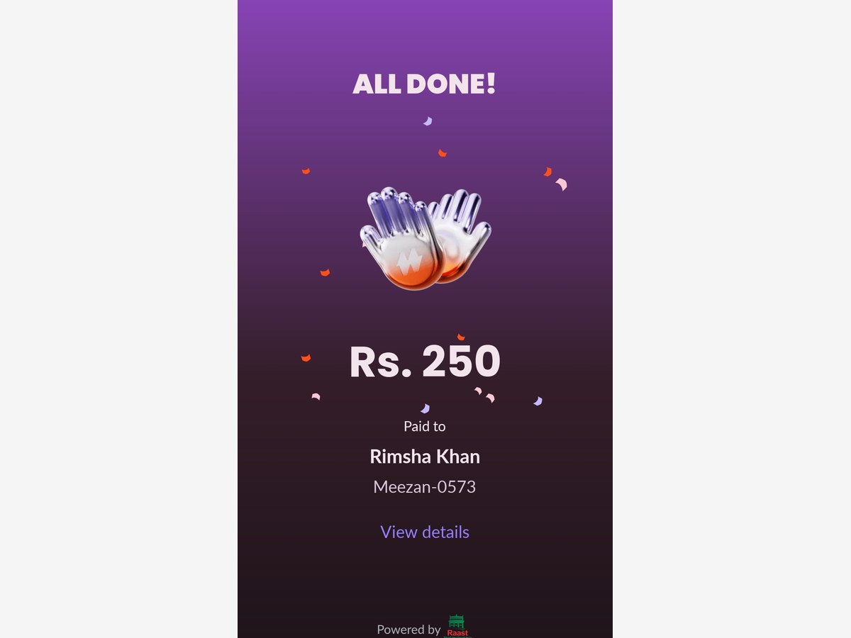 Authentic receipt — private details hidden