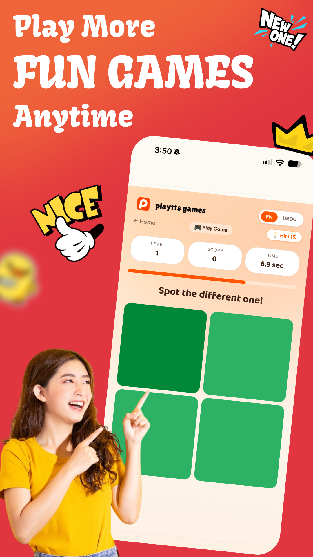 PlayTTS Spot the Difference game on a phone