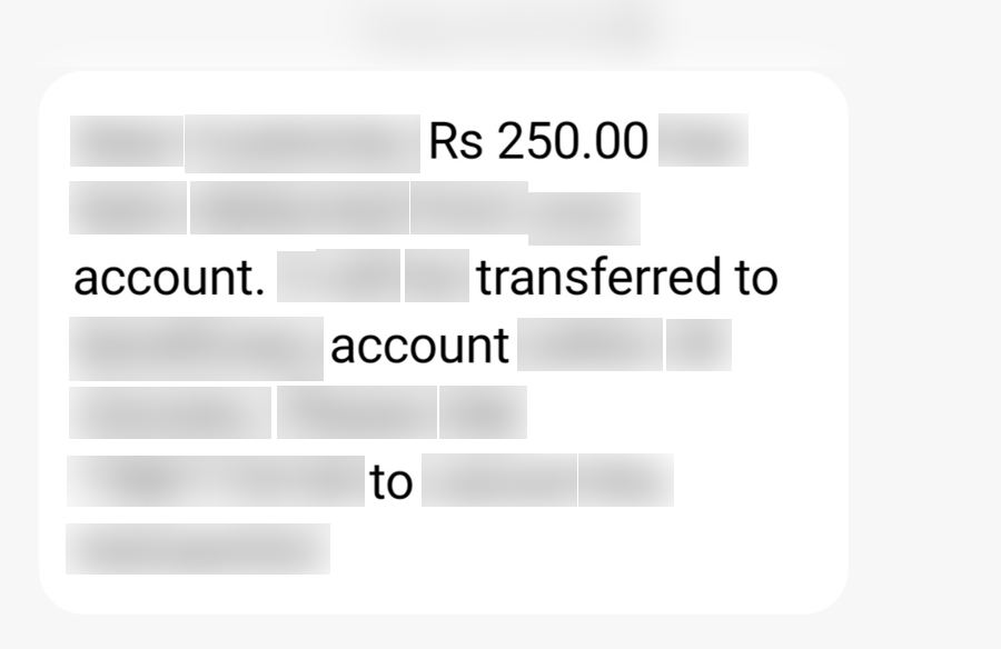 Authentic receipt — private details hidden