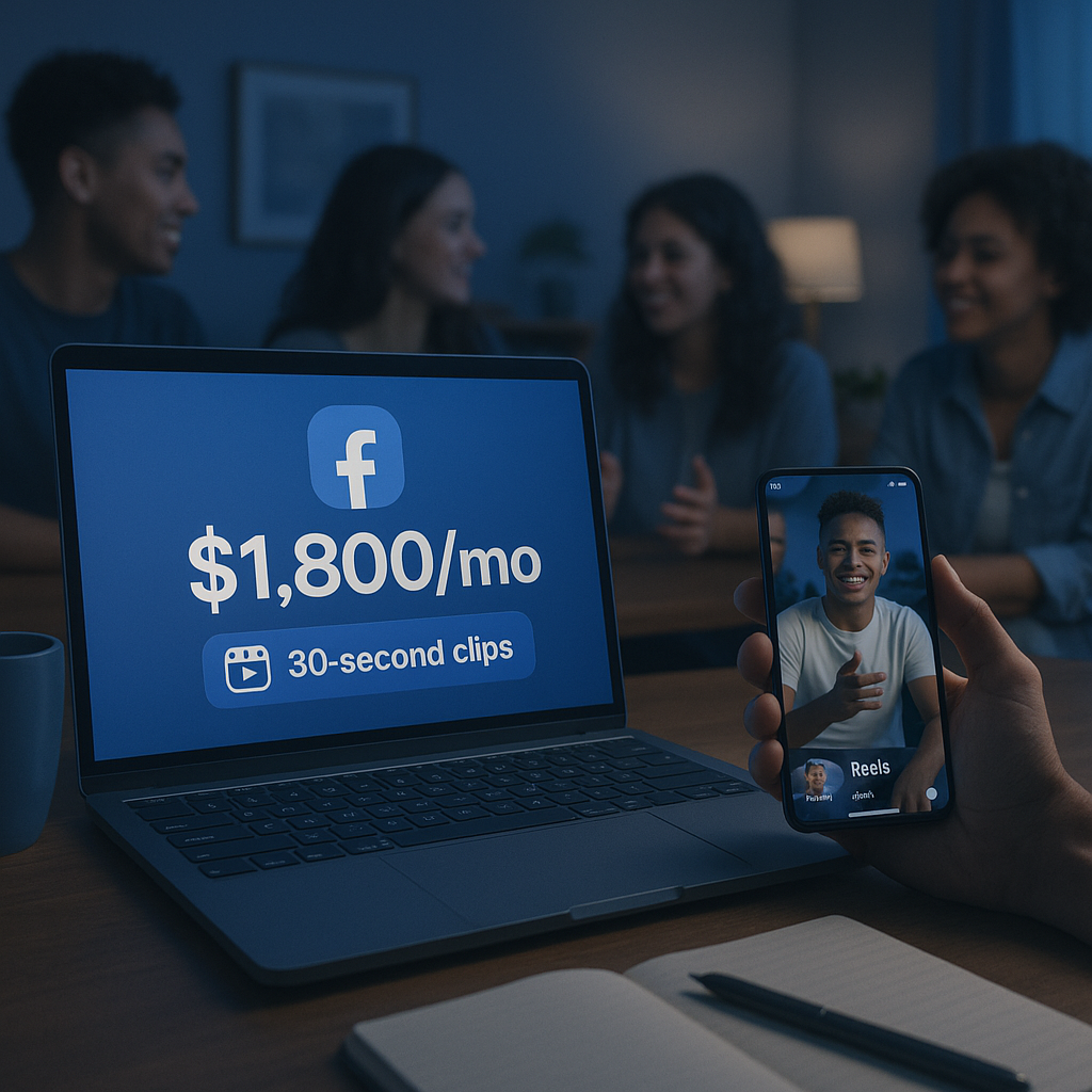 Facebook Reels Bonus Program: $1,800/Month With 30-Second Clips